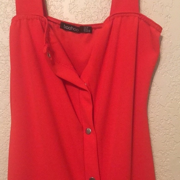 Boohoo Popper Front Square Neck Bodycon Dress - Picture 6 of 9